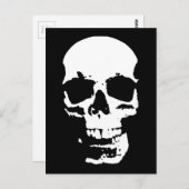 Carte Postale Noir & Blanc Pop Art Crâne Cool élégant (Devant / Derrière)