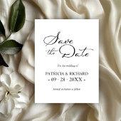 Carte Postale Noir Blanc QR Code Mariage Enregistrer La Date