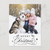 Carte Postale Noir & Blanc Romantique Joyeux Noël Photo (Devant)