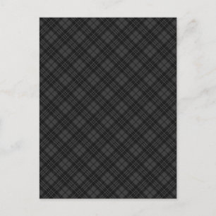 Carte Postale Noir blanc tartan plaid hiver Noël motif