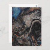 Carte Postale Noir, Brown, gris et bleu Abstrait moderne (Devant / Derrière)