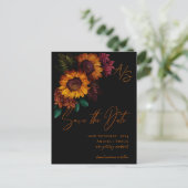 Carte Postale Noir Burnt Orange Monogramme Mariage Enregistrer l (Debout devant)