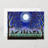 Carte postale, Noir, Chats, paysage, tous les jour (Devant / Derrière)