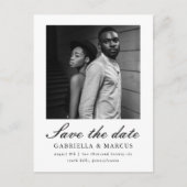 Carte Postale Noir classique mariage deux photos Enregistrer la  (Devant)