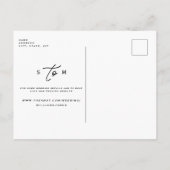 Carte Postale Noir contemporain Enregistrer la date (Dos)