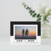 Carte Postale Noir couleur bloc mariage Enregistrer la photo Dat (Debout devant)