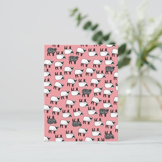 Carte Postale Noir Damask Sheep (Debout devant)