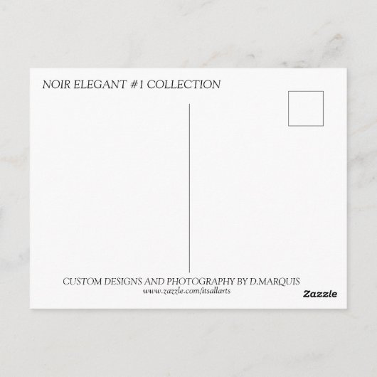 CARTE POSTALE NOIR ELEGANCE #1 POSTCARD (Dos)