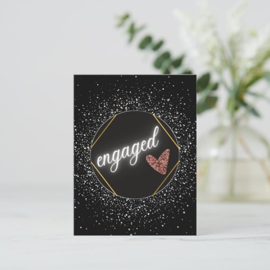 Carte Postale Noir et Argent Engagé Glam (Debout devant)