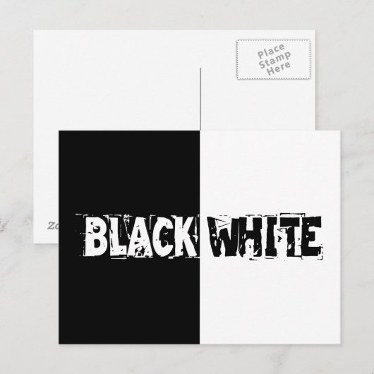 Carte Postale Noir Et Blanc (Devant / Derrière)