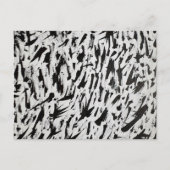 Carte Postale Noir et blanc Abstrait Brushstrokies Art (Devant)