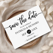 Carte Postale Noir Et Blanc Calligraphie Mariage Enregistrer La