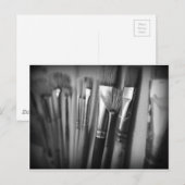 Carte Postale Noir et blanc créatif d'art de peinture de (Devant / Derrière)