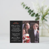 Carte Postale Noir et blanc Halloween Rouge Roses Mariage (Debout devant)