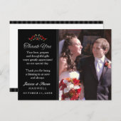 Carte Postale Noir et blanc Halloween Rouge Roses Mariage (Devant / Derrière)