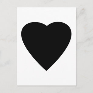 Carte Postale Noir et Blanc Love Heart Design.