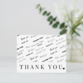 Carte Postale Noir et blanc moderne script simple merci (Debout devant)