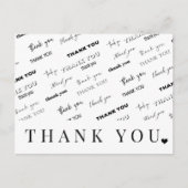 Carte Postale Noir et blanc moderne script simple merci (Devant)