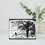 Carte Postale Noir et blanc Nevermore Corbeau Silhouette Arbre (Debout devant)