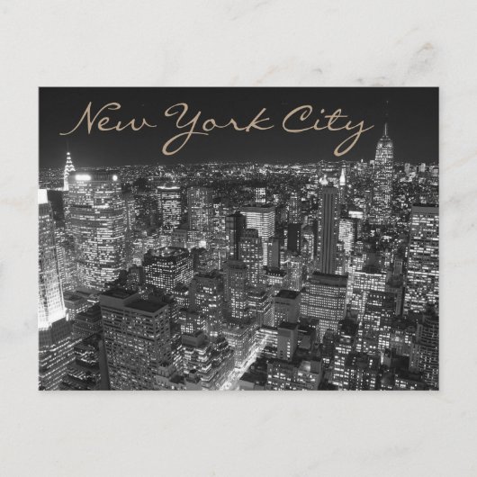 Carte Postale Noir et blanc New York City (Devant)