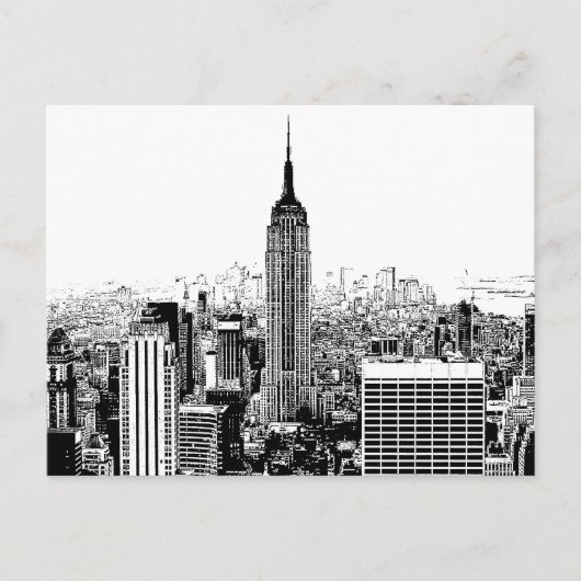 Carte Postale Noir et blanc New York City (Devant)