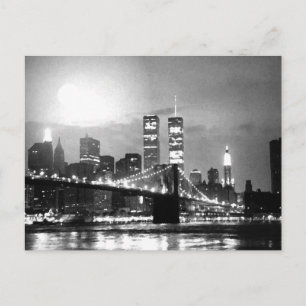 Carte Postale Noir et blanc New York City la nuit