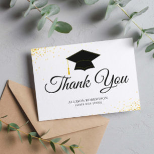 Carte Postale noir et blanc simple graduation merci