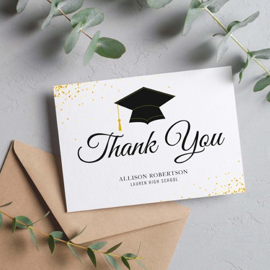 Carte Postale noir et blanc simple graduation merci