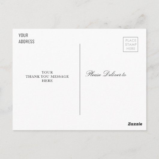 Carte Postale noir et blanc simple graduation merci (Dos)