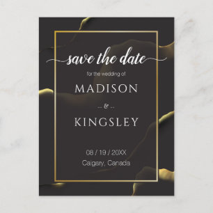 Carte Postale Noir et or 💡 huile d'encre Abstraite moderne