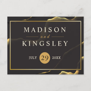 Carte Postale Noir et or 💡 huile d'encre Abstraite moderne