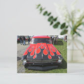 Carte Postale Noir Flames Hot Rod (Debout devant)