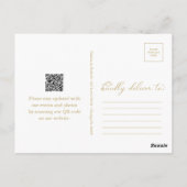 Carte Postale Noir Gold QR Code Mariage Enregistrer La Date (Dos)