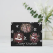 Carte Postale Noir Joyeux Noël Photo personnalisée (Debout devant)