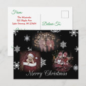 Carte Postale Noir Joyeux Noël Photo personnalisée (Devant / Derrière)