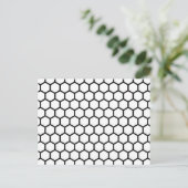 Carte Postale Noir ligne Honeypeb Bee Hive Motif hexagonal (Debout devant)