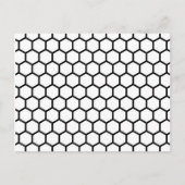 Carte Postale Noir ligne Honeypeb Bee Hive Motif hexagonal (Devant)