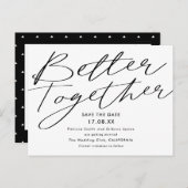 Carte Postale Noir moderne blanc mieux ensemble enregistrer la d (Devant / Derrière)