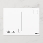 Carte Postale Noir moderne et blanc Personnalisé (Dos)