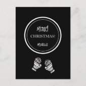 Carte Postale Noir moderne et blanc Personnalisé (Devant)