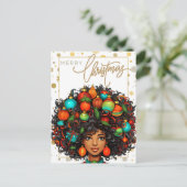 Carte Postale Noir Noël Sista Melanin Queen Femmes Noël (Debout devant)