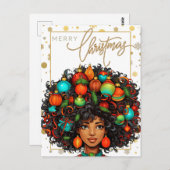 Carte Postale Noir Noël Sista Melanin Queen Femmes Noël (Devant / Derrière)