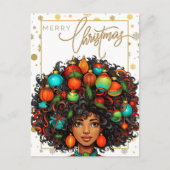 Carte Postale Noir Noël Sista Melanin Queen Femmes Noël (Devant)