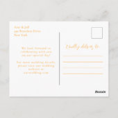 Carte Postale Noir Or Élégant Mariage Floral Enregistrer La Date (Dos)