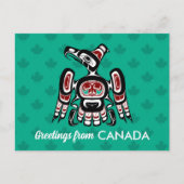 Carte Postale Noir rouge autochtone Kaigani Thunderbird (Devant)