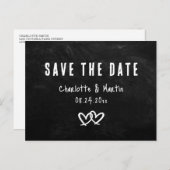 Carte Postale Noir Rustique Noir Noir Mariage Enregistrer La Dat (Devant / Derrière)