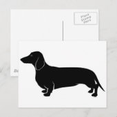 Carte Postale Noir sur blanc Dachsund (Devant / Derrière)