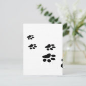 Carte Postale Noir sur blanc Design Empreinte de patte (Debout devant)