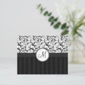 Carte Postale Noir sur blanc Fleur, Feux et Monogramme (Debout devant)