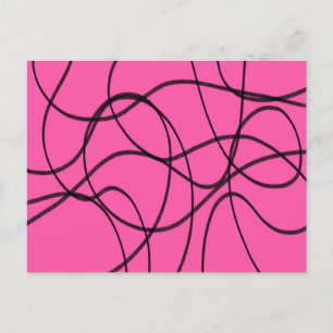 Carte Postale Noir sur le ruban rose